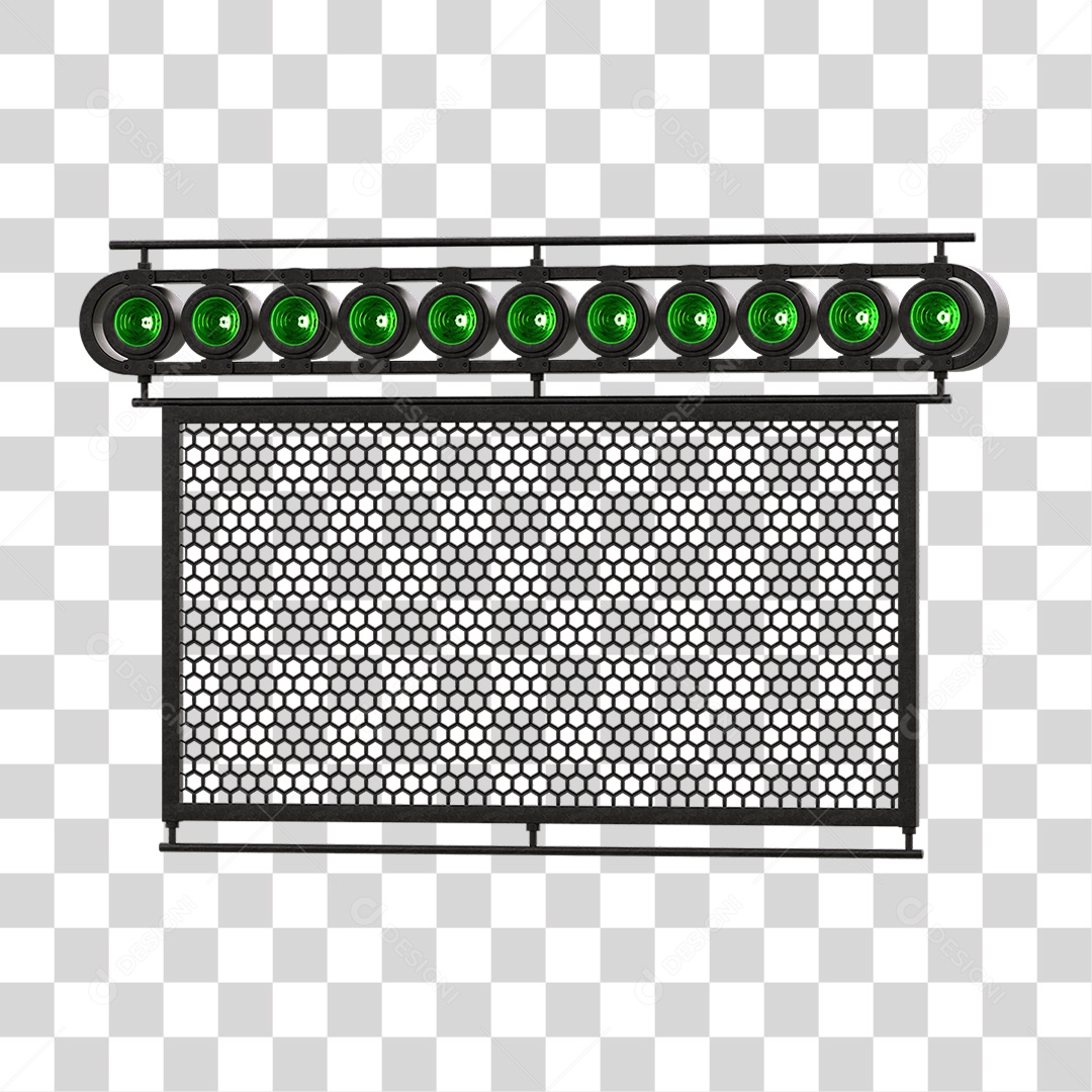 Painel de Metal com Led PNG Transparente