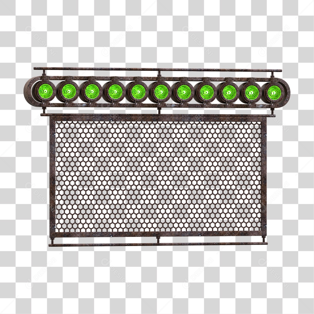 Painel de Metal com Led PNG Transparente