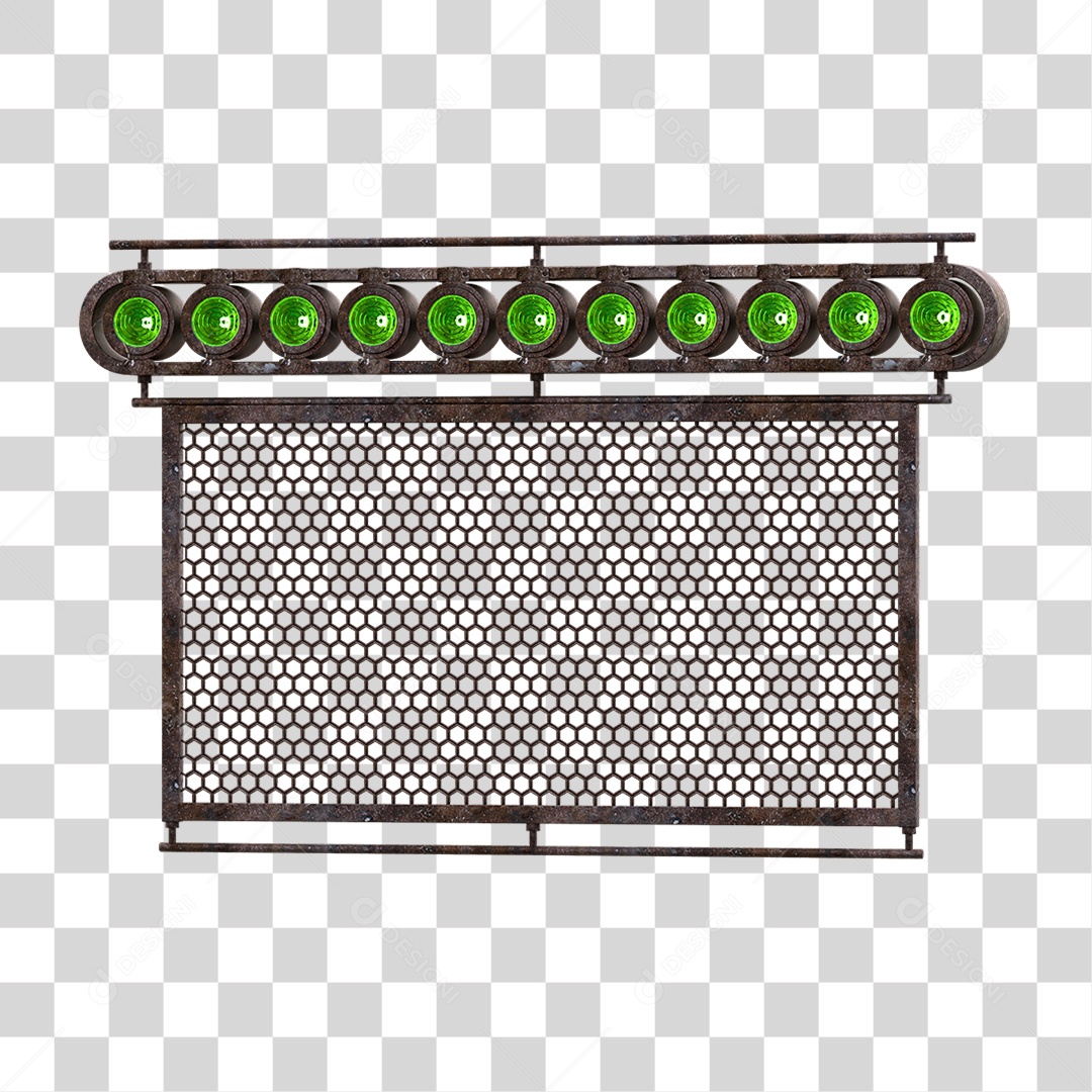 Painel de Metal com Led PNG Transparente