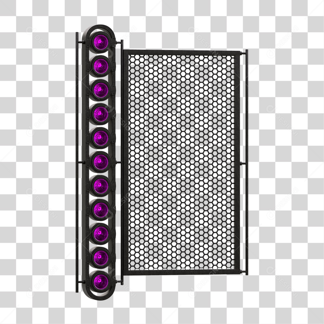 Painel de Metal com Led PNG Transparente