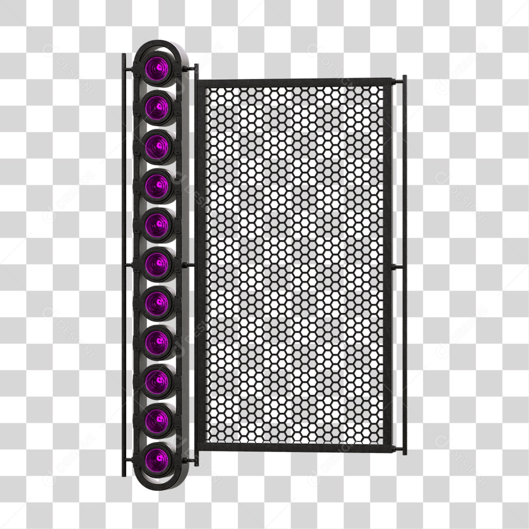 Painel de Metal com Led PNG Transparente