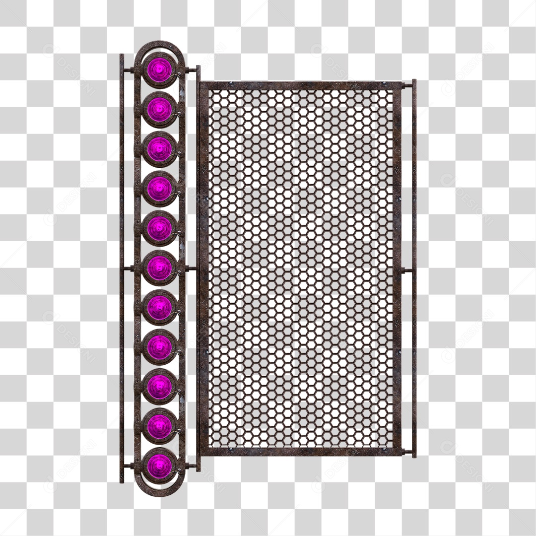 Painel de Metal com Led PNG Transparente