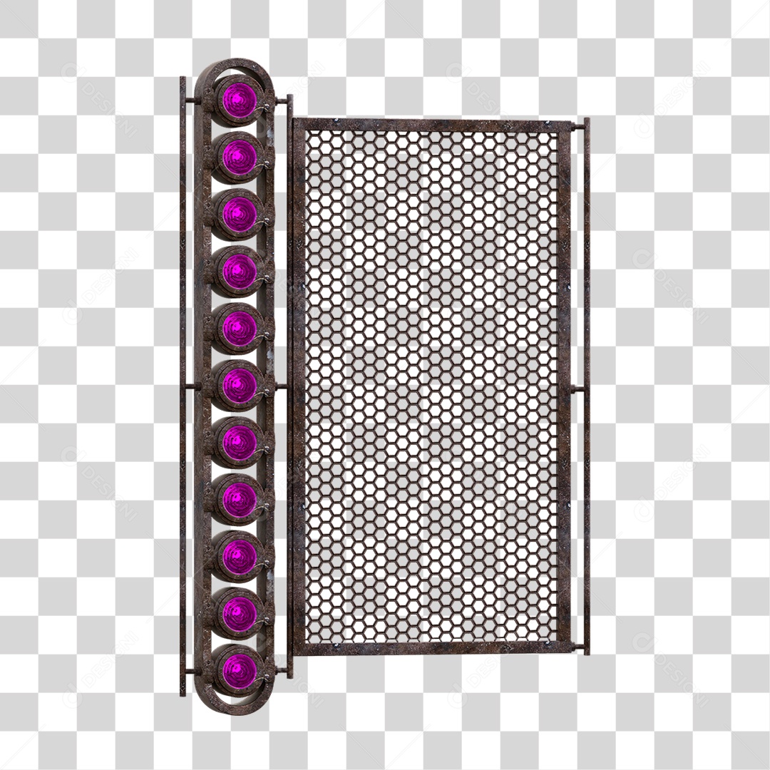 Painel de Metal com Led PNG Transparente