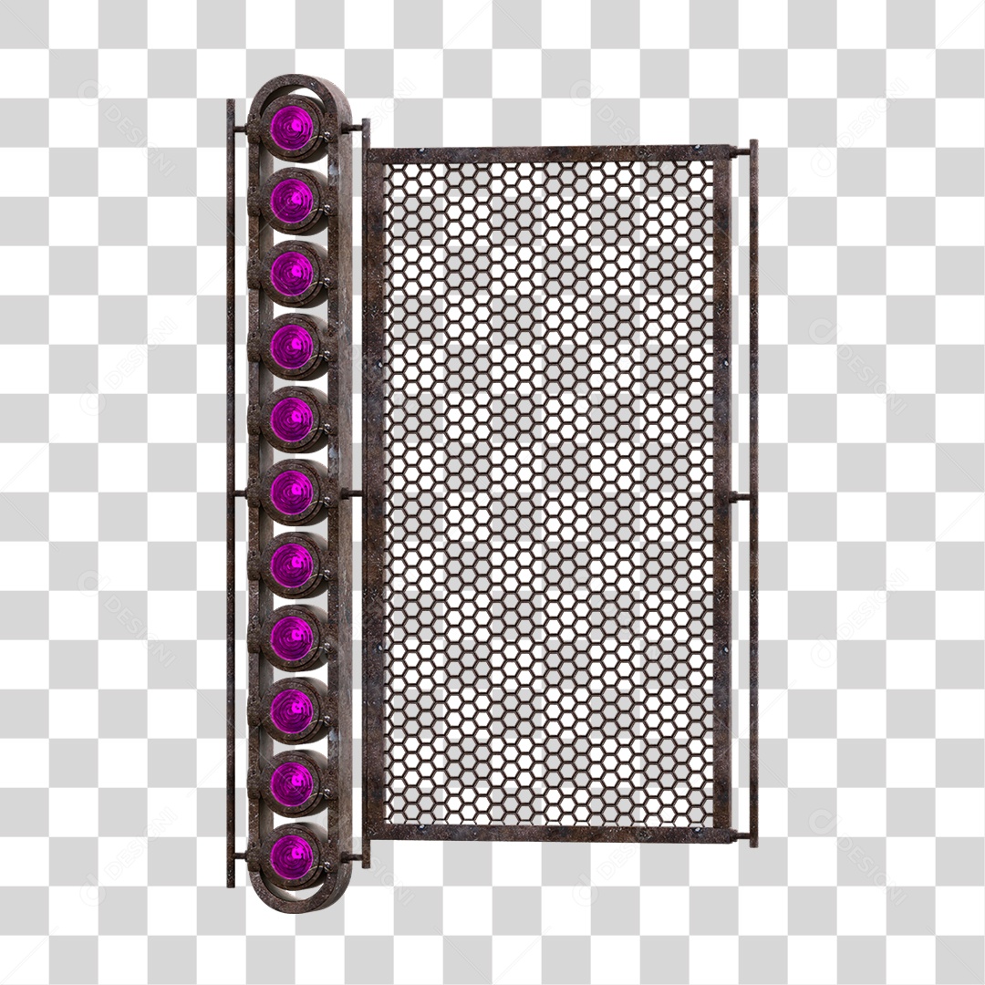 Painel de Metal com Led PNG Transparente