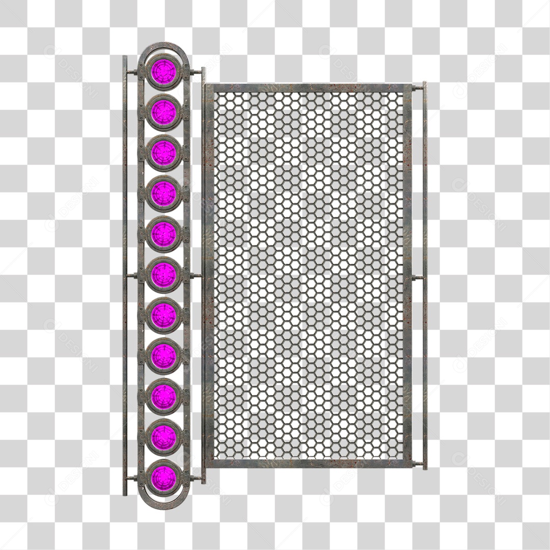 Painel de Metal com Led PNG Transparente