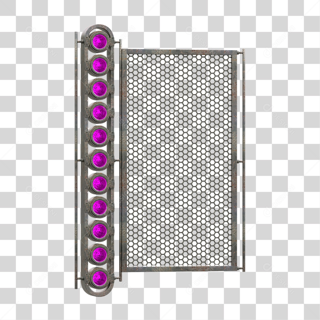 Painel de Metal com Led PNG Transparente