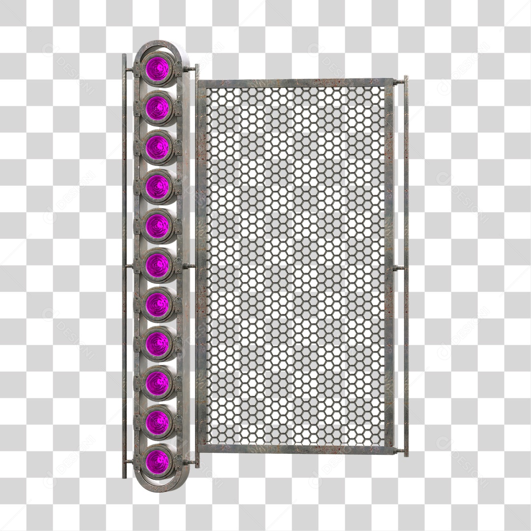 Painel de Metal com Led PNG Transparente