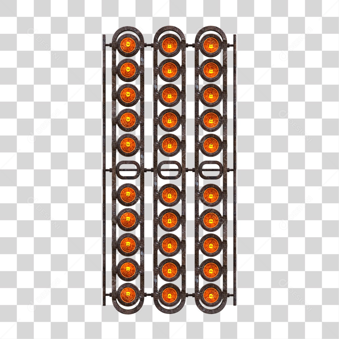 Painel de Metal com Led PNG Transparente