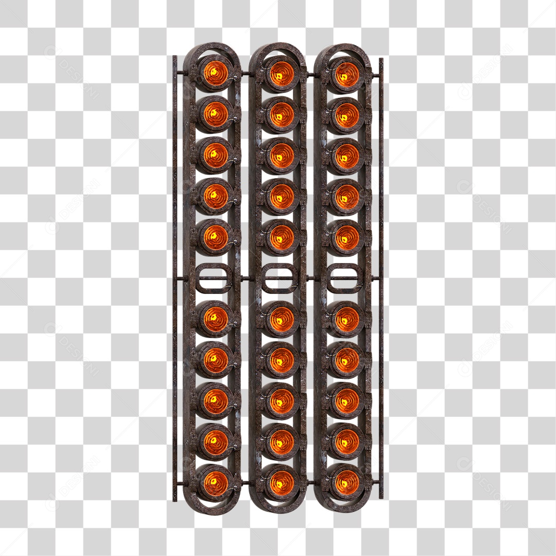 Painel de Metal com Led PNG Transparente