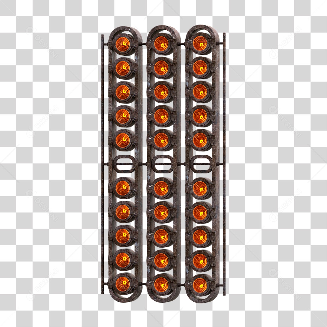 Painel de Metal com Led PNG Transparente