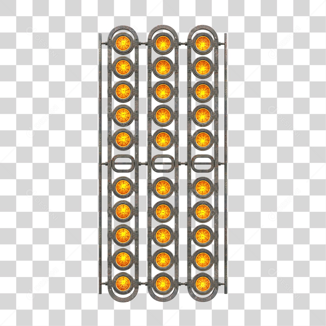 Painel de Metal com Led PNG Transparente