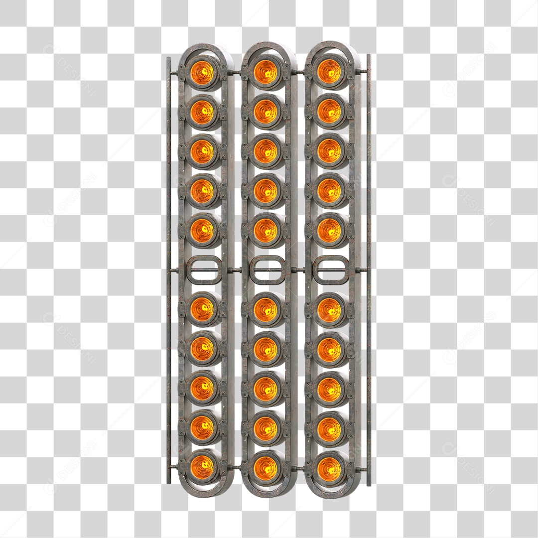 Painel de Metal com Led PNG Transparente