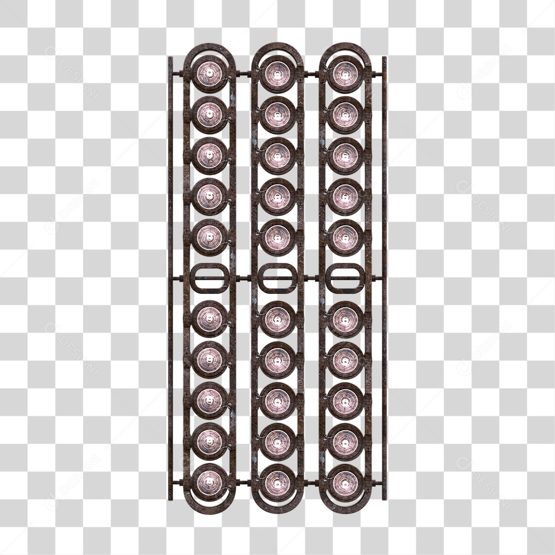 Painel de Metal com Led PNG Transparente