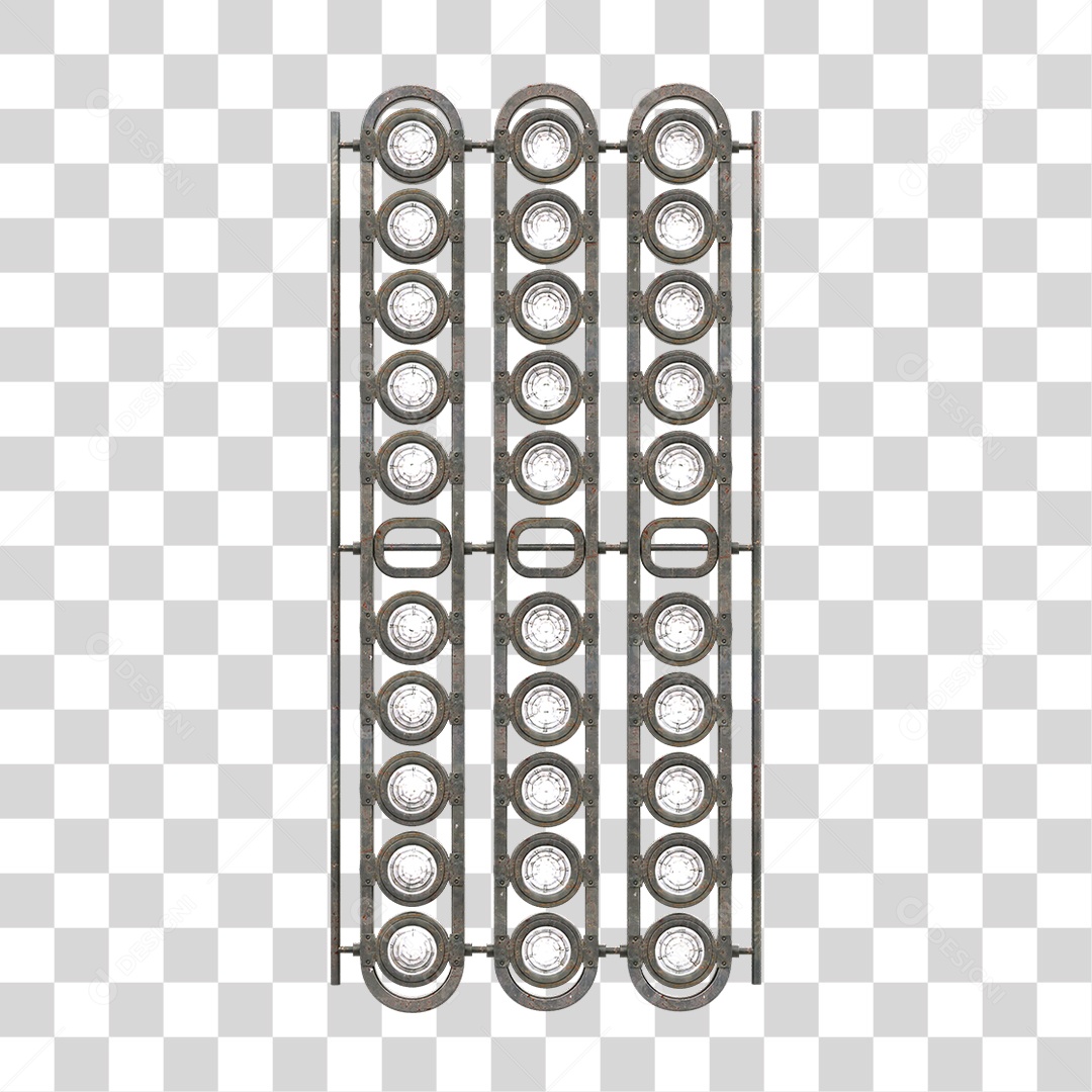 Painel de Metal com Led PNG Transparente