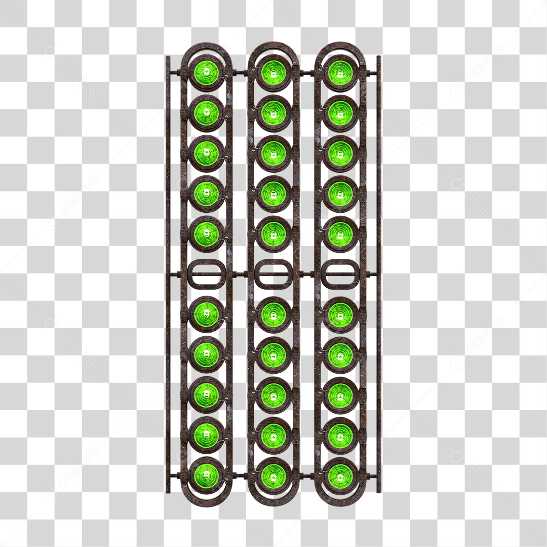 Painel de Metal com Led PNG Transparente