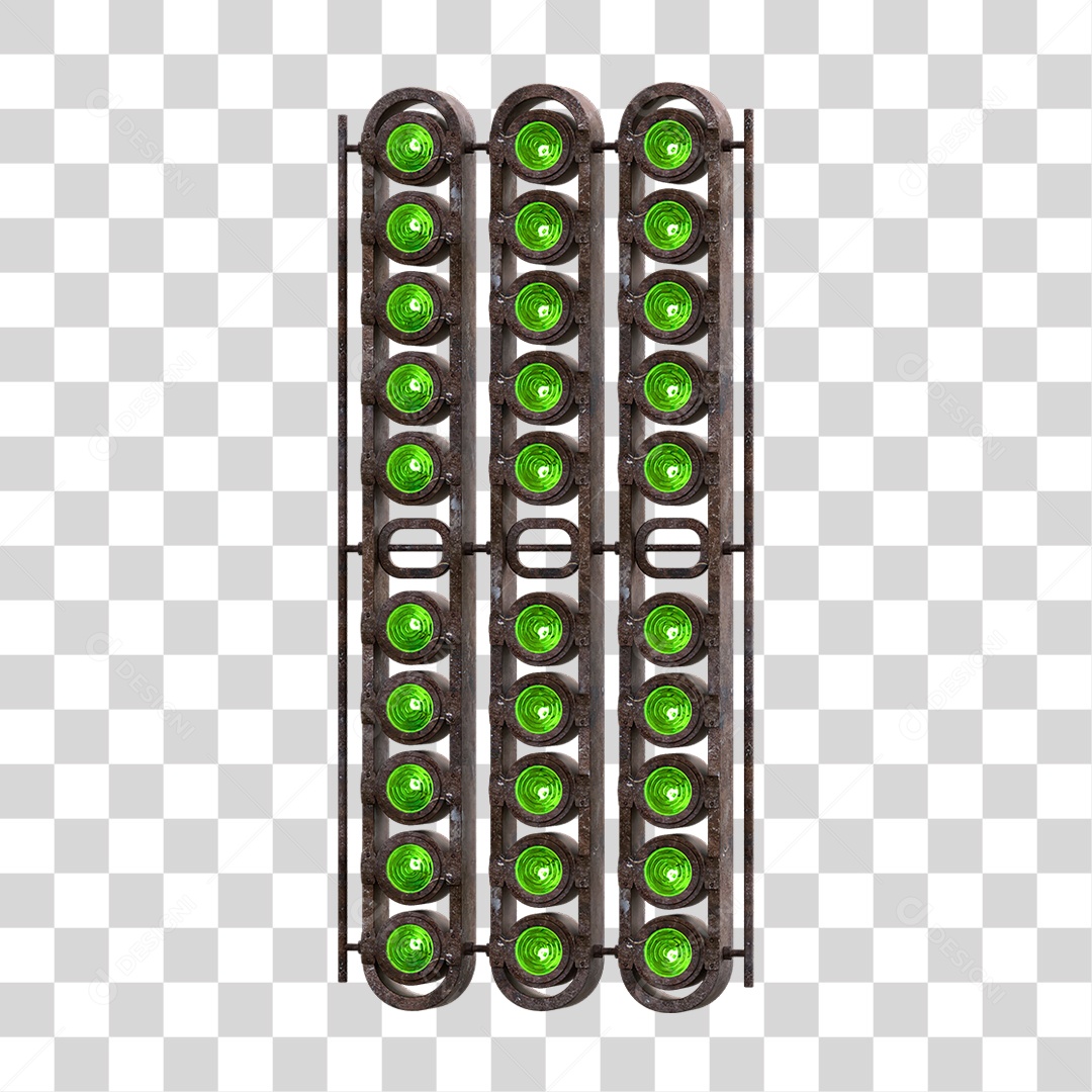 Painel de Metal com Led PNG Transparente