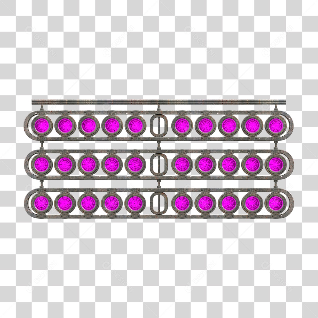 Painel de Metal com Led PNG Transparente