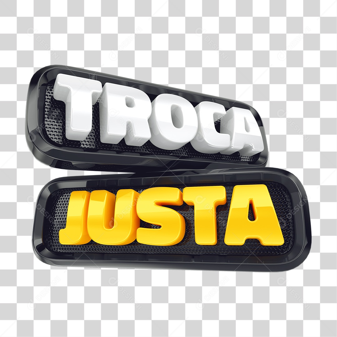 Selo 3D Troca Justa PNG Transparente