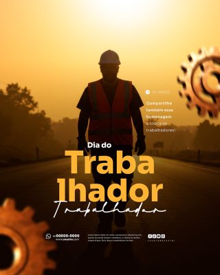 Dia Do Trabalhador Social Media PSD Editável