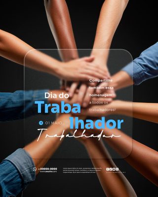 Dia Do Trabalhador 01 de Maio Social Media PSD Editável