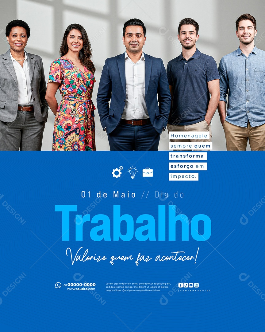 01 de Maio Dia Do Trabalhador Social Media PSD Editável