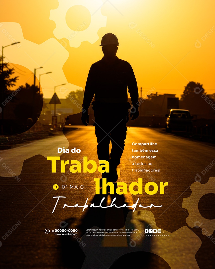 Dia Do Trabalhador 01 de Maio Social Media PSD Editável
