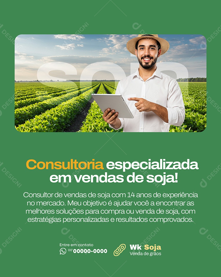 Consultoria de Venda de Grãos Social Media PSD Editável