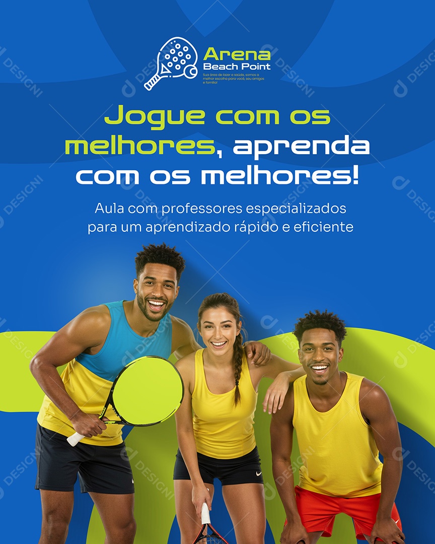 Beach Tennis  Aprenda com os Melhores Social Media PSD Editável