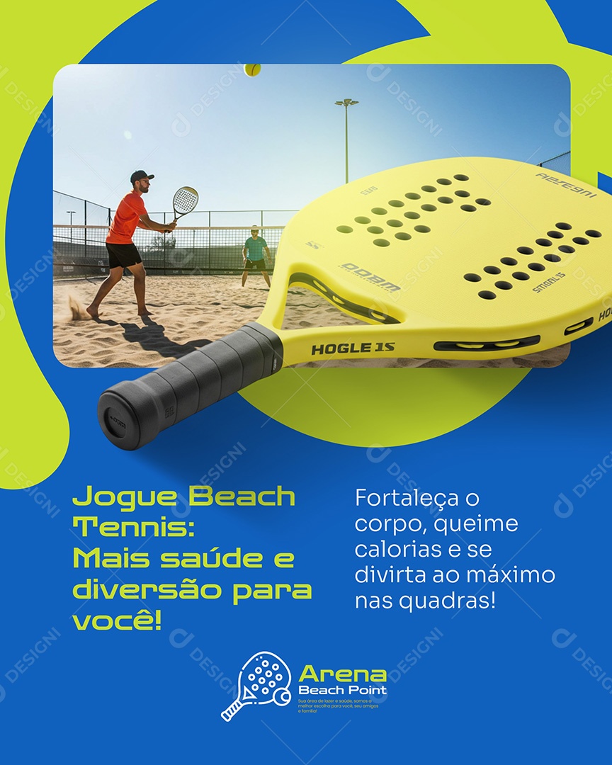 Beach Tennis Mais Saúde e Diversao Social Media PSD Editável