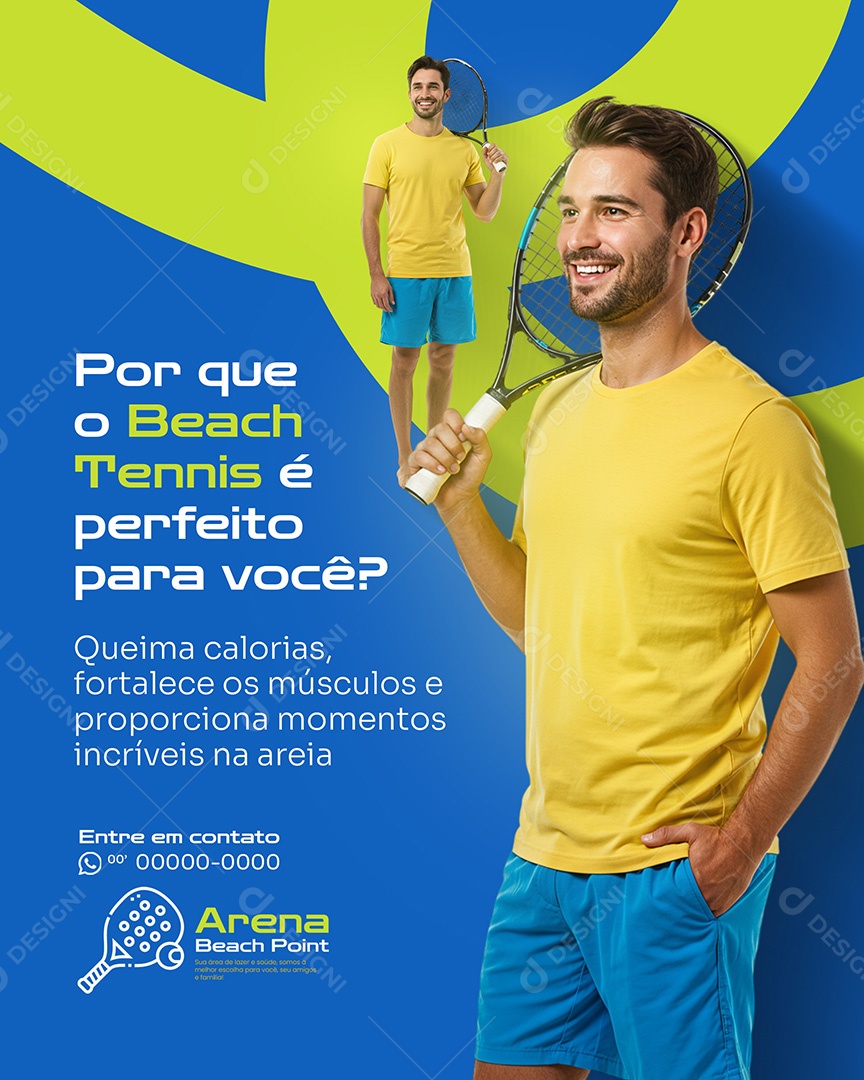 Beach Tennis Queime Calorias Social Media PSD Editável