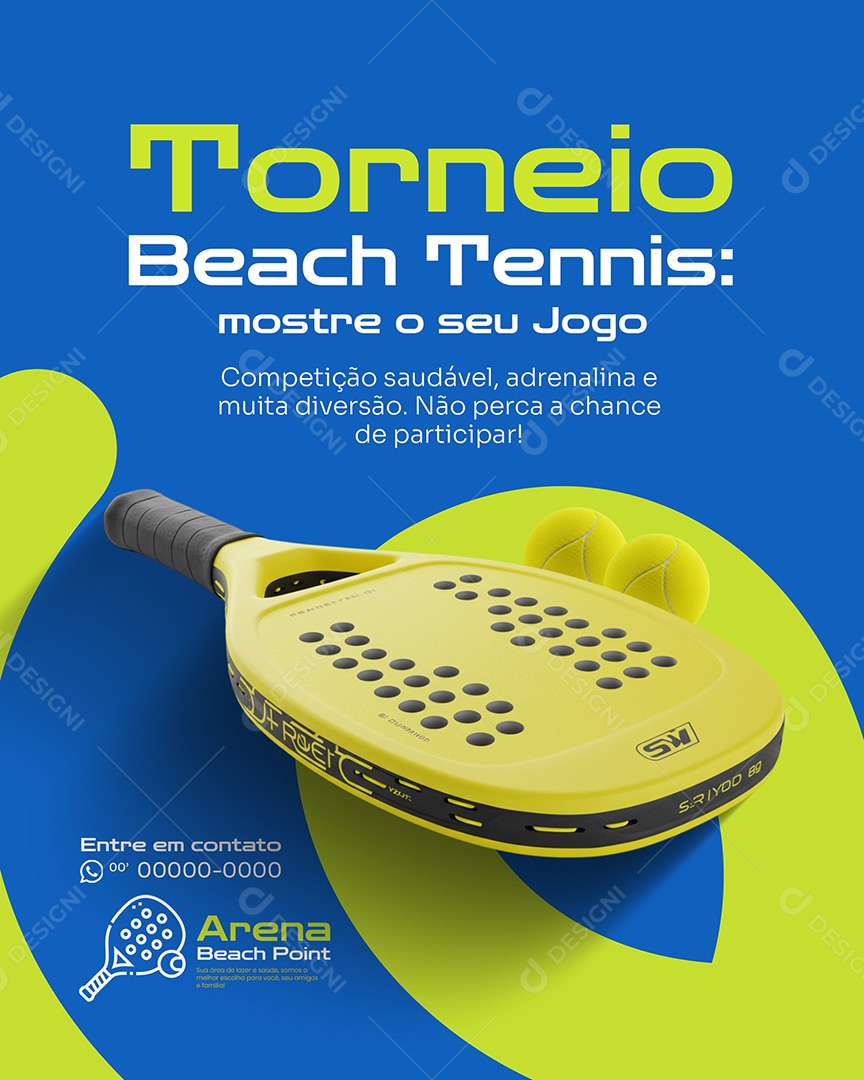 Beach Tennis Torneio Social Media PSD Editável