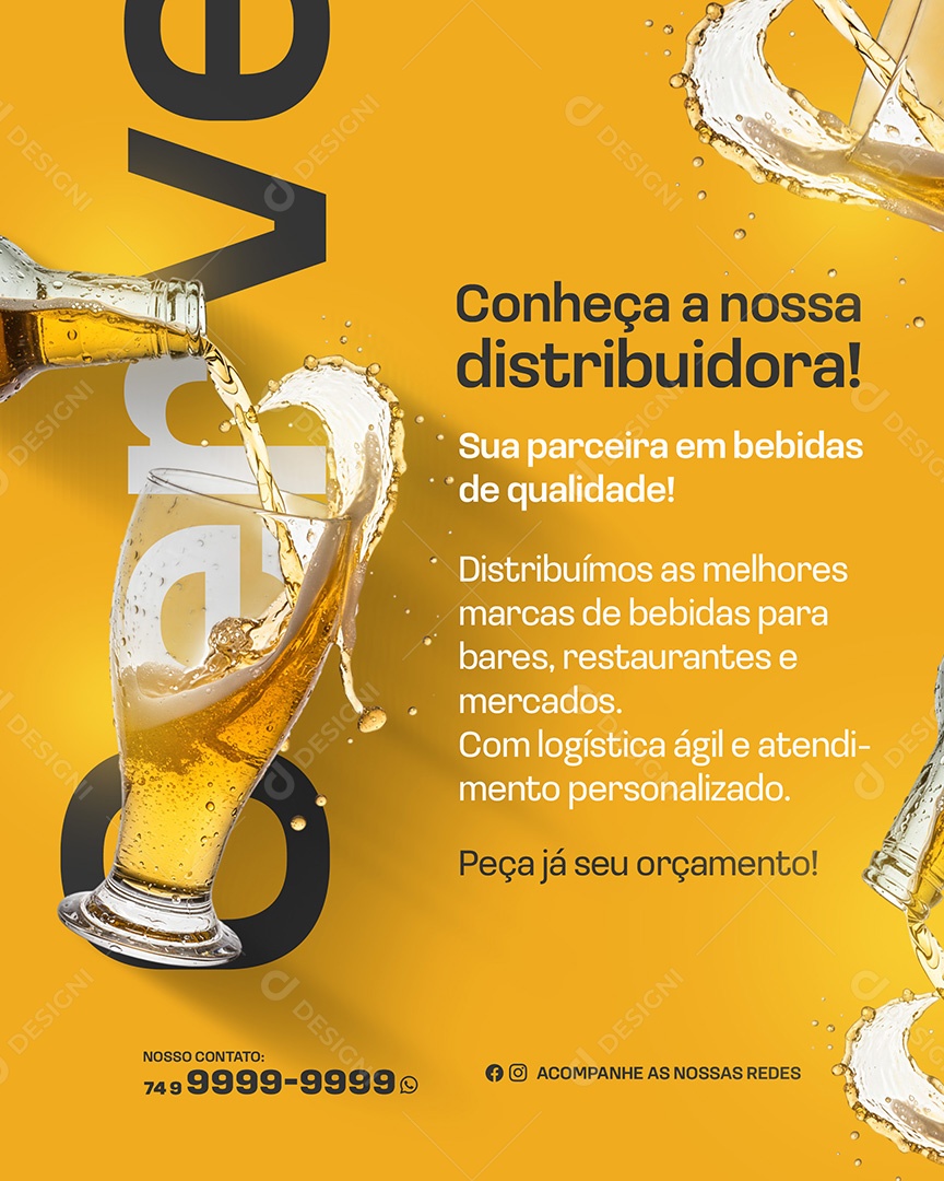 Distribuidora de Bebidas Conheça Nossa Distribuidora Social Media PSD Editável