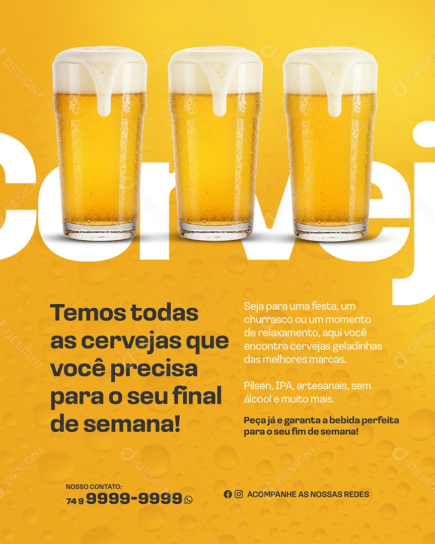 Distribuidora de Bebidas Temos Todas as Cervejas Social Media PSD Editável