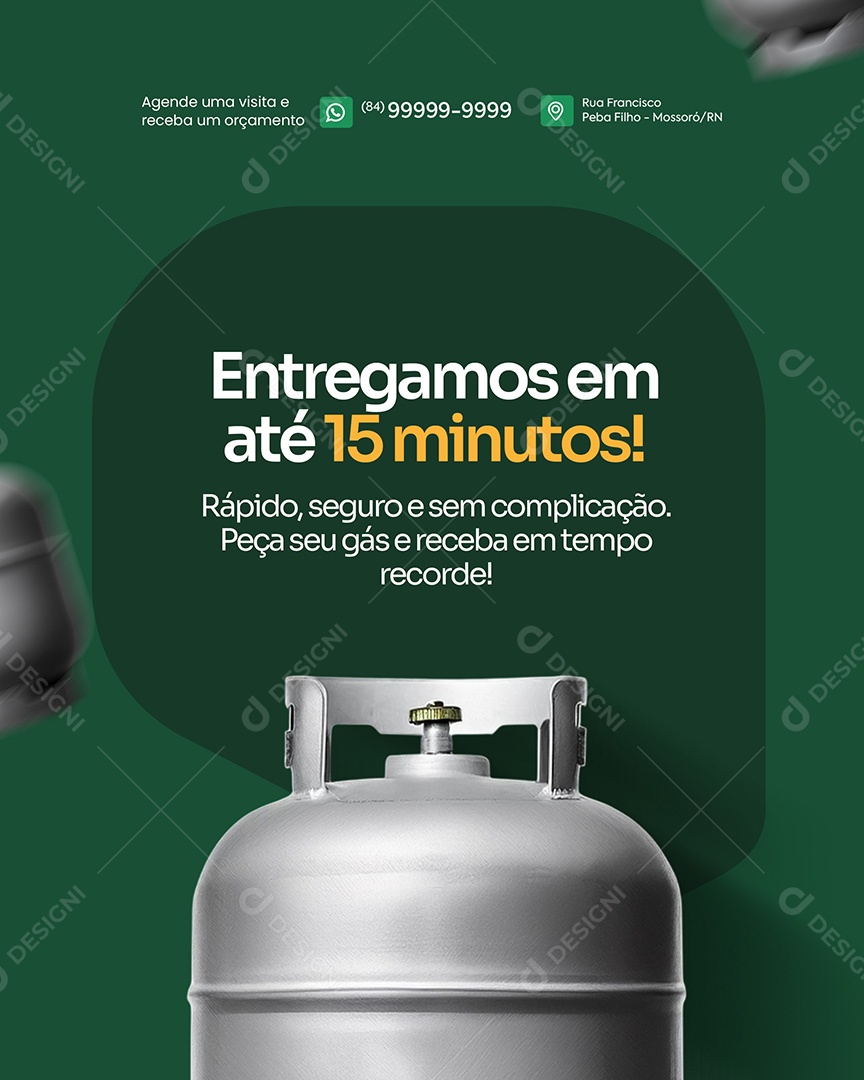 Entrega em Até 15 minutos Social Media PSD Editável