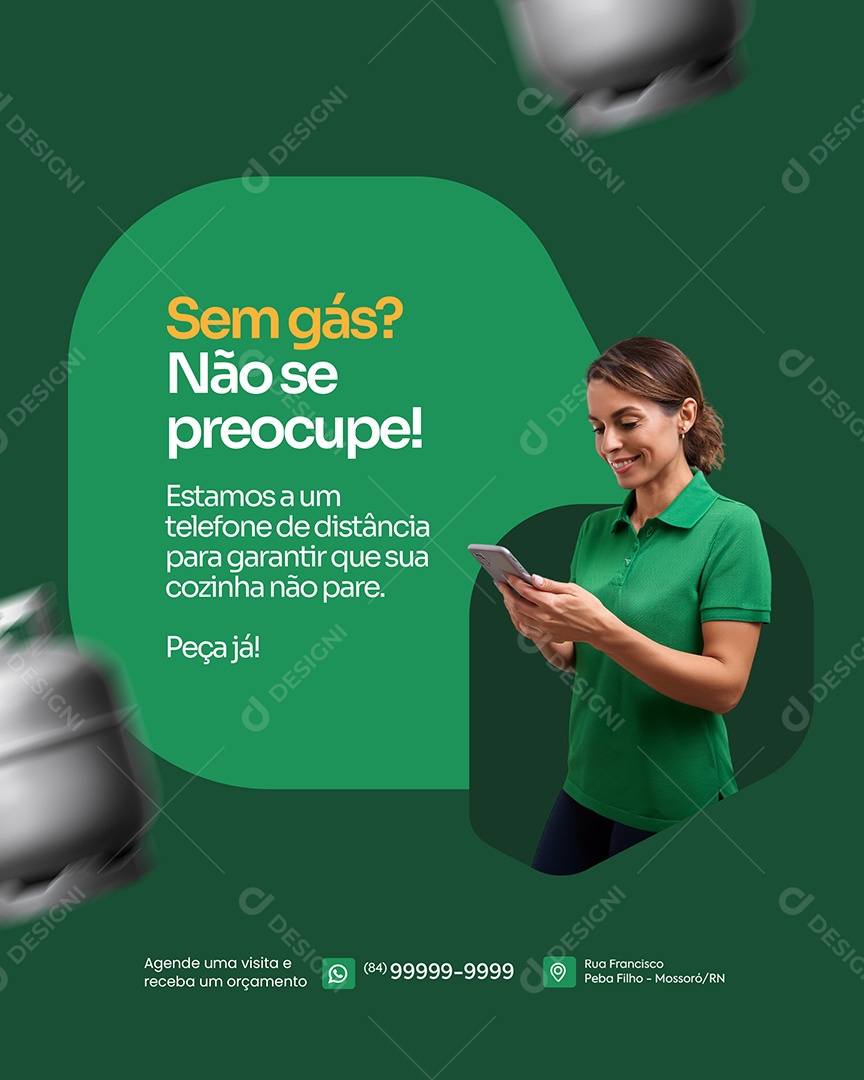 Gás de Cozinha Sem Gás Social Media PSD Editável