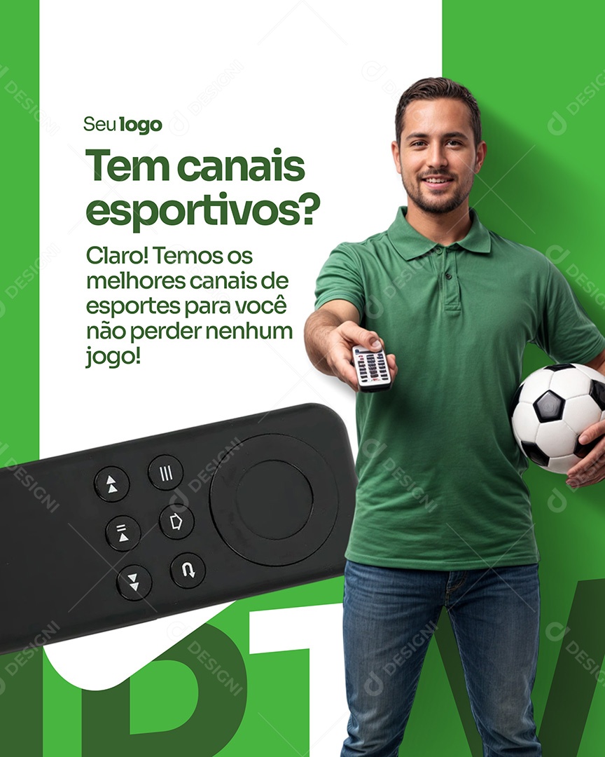 IPTV Canais Esportivos Social Media PSD Editável