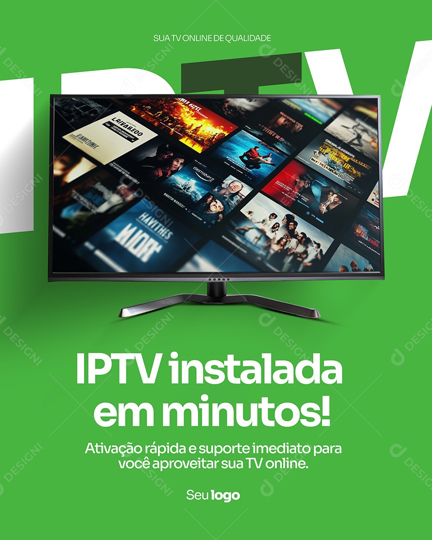 IPTV Instalação em Minutos Social Media PSD Editável