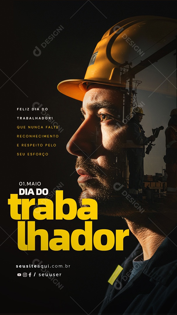 Story Feliz Dia Do Trabalhador 01 de Maio Social Media PSD Editável