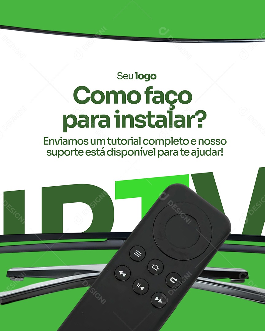IPTV Tutorial de Instalação Social Media PSD Editável