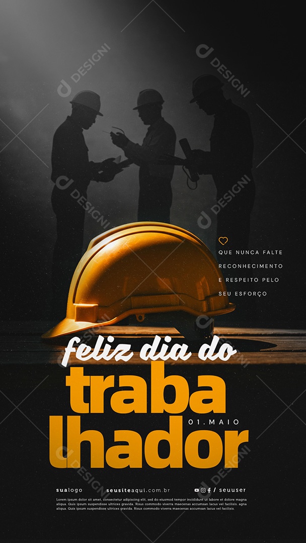 Story Feliz Dia Do Trabalhador 01 de Maio Social Media PSD Editável