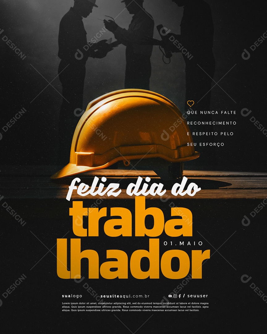 Feliz Dia Do Trabalhador 01 de Maio Social Media PSD Editável