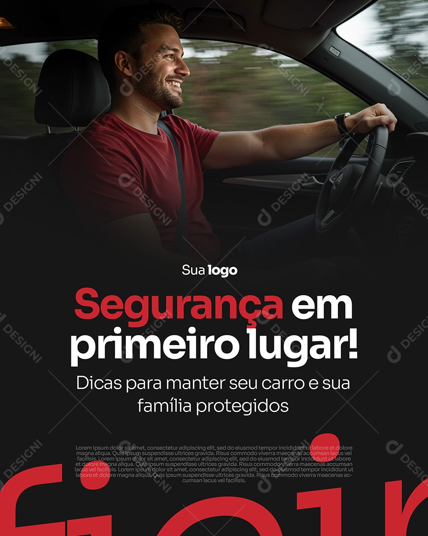 Oficina Dicas para Manter seu Carro e Sua Familia Protegidos Social Media PSD Editável
