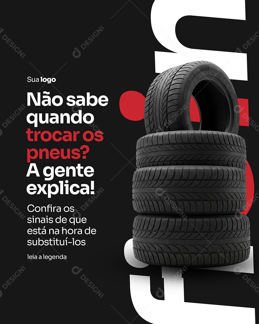 Oficina Quando Trocar os Pneus Social Media PSD Editável