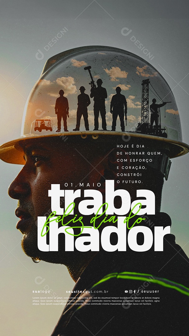 Story Feliz Dia Do Trabalhador 01 de Maio Social Media PSD Editável