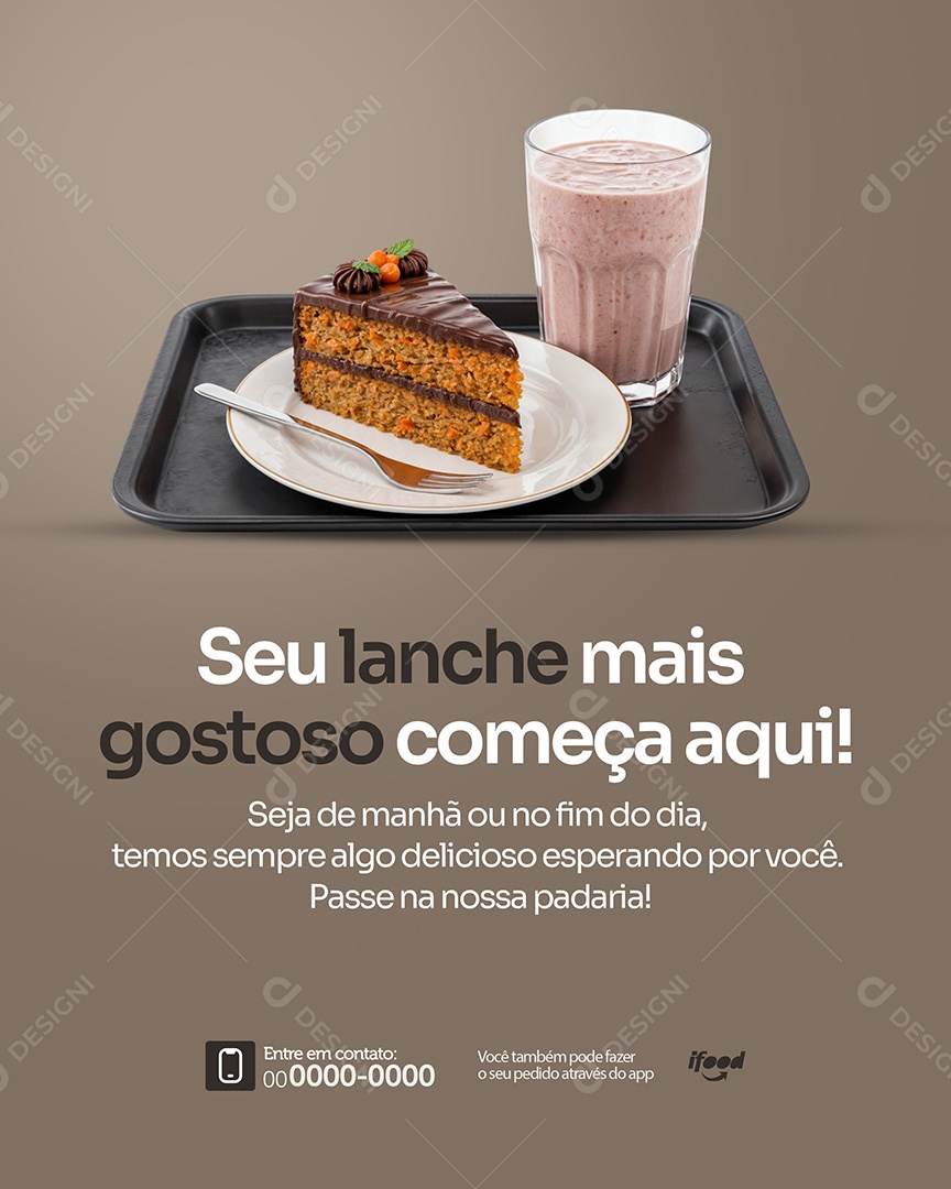 Padaria Seu Lanche Mais Gostoso Social Media PSD Editável