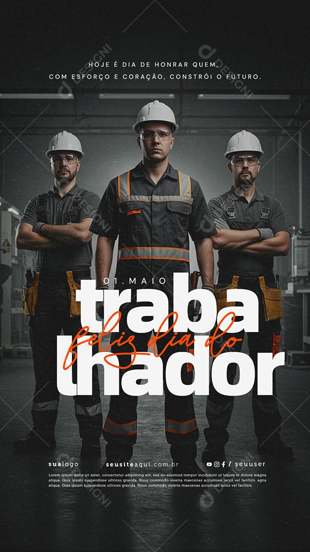 Story Feliz Dia Do Trabalhador 01 de Maio Social Media PSD Editável