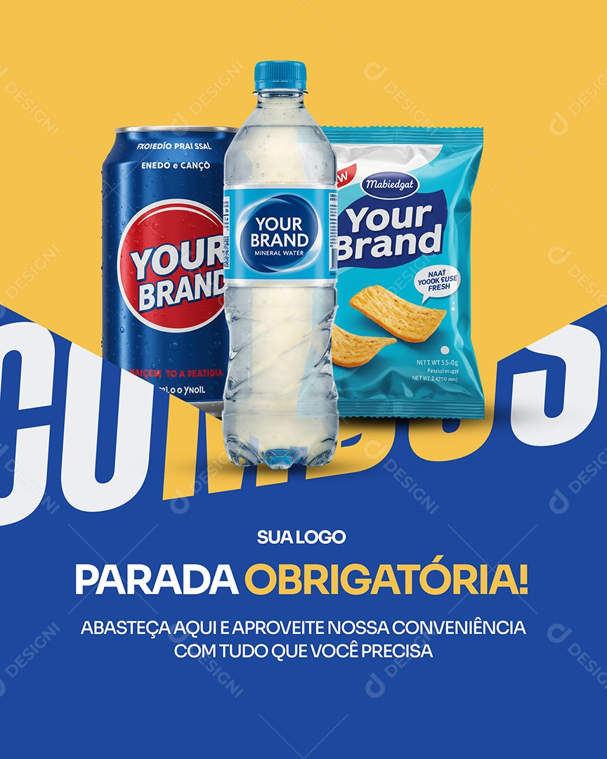 Posto de Combustivel Itens da Nossa Conveniencia Social Media PSD Editável