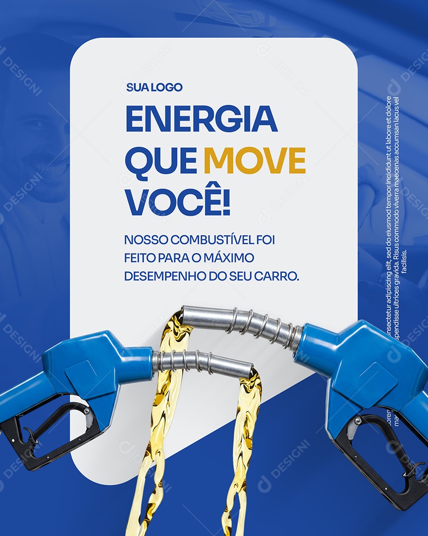Posto de Combustivel Maximo Desempenho do seu Carro Social Media PSD Editável