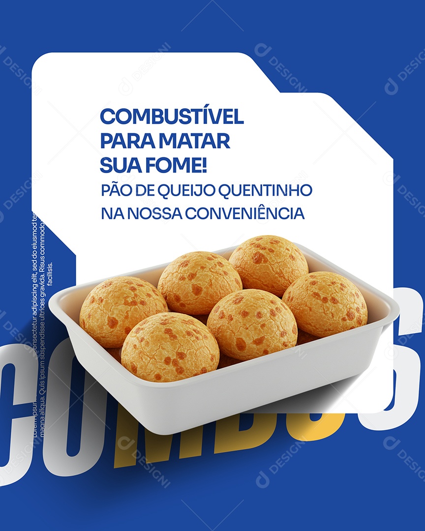 Posto de Combustivel Pão de Queijo na Conveniencia Social Media PSD Editável
