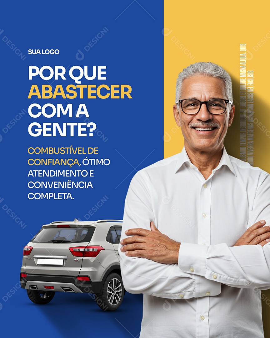 Posto de Combustivel Porque Abastecer Com a gente Social Media PSD Editável